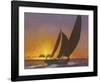 Sails in the Sunset-Diane Romanello-Framed Art Print