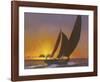 Sails in the Sunset-Diane Romanello-Framed Art Print