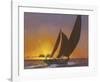 Sails in the Sunset-Diane Romanello-Framed Art Print