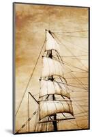 Sails on Old Paper-null-Mounted Art Print