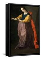 Saint Agatha, Between 1630 and 1635-Francisco de Zurbarán-Framed Stretched Canvas