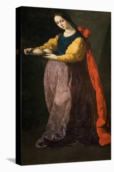 Saint Agatha, Between 1630 and 1635-Francisco de Zurbarán-Stretched Canvas