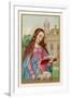 Saint Agnes Reading a Book While a Very Small Lamb Rests Beside Her-null-Framed Art Print