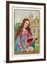 Saint Agnes Reading a Book While a Very Small Lamb Rests Beside Her-null-Framed Art Print