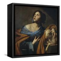 Saint Agnes-Massimo Stanzione-Framed Stretched Canvas