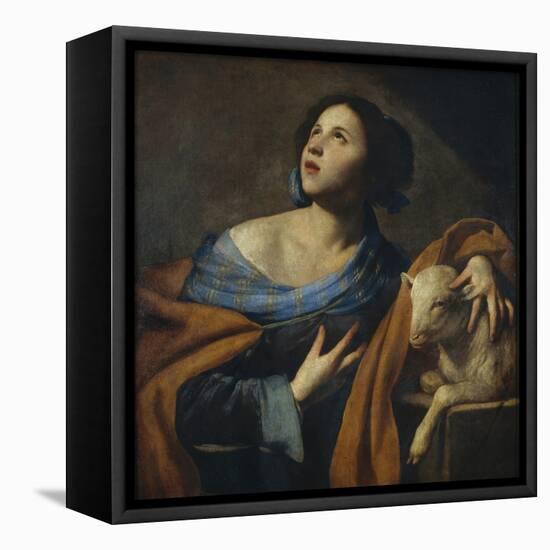 Saint Agnes-Massimo Stanzione-Framed Stretched Canvas