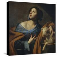 Saint Agnes-Massimo Stanzione-Stretched Canvas