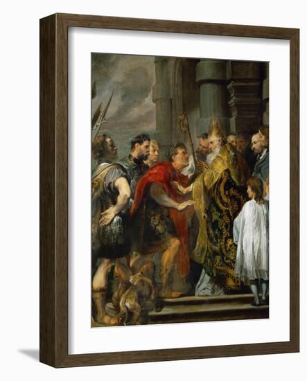 Saint Ambrose and Emperor Theodosius-Sir Anthony Van Dyck-Framed Giclee Print