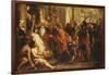 Saint Ambrose, Bishop of Milan, Refusing Emperor Theodosius Admission to Milan Cathedral-Theodor Boeyermans-Framed Giclee Print