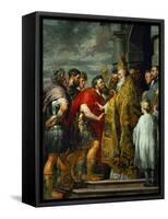 Saint Ambrosius and Emperor Theodosius, Around 1615-Peter Paul Rubens-Framed Stretched Canvas