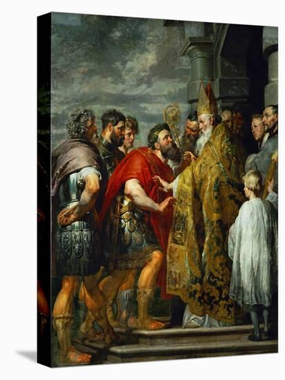 Saint Ambrosius and Emperor Theodosius, Around 1615-Peter Paul Rubens-Stretched Canvas