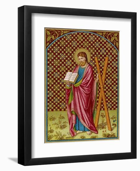 Saint Andrew Apostle Martyr Saint Depicted with His Cross-null-Framed Photographic Print