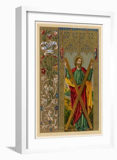 Saint Andrew One of Jesus's Apostles He is Depicted Holding the Cross on Which He Will be Crucified-null-Framed Art Print