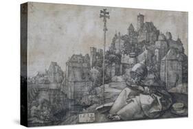 Saint Anthony in Front of the Town, 1519-Albrecht Dürer-Stretched Canvas