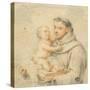 Saint Anthony of Padua (Chalk on Paper)-null-Stretched Canvas