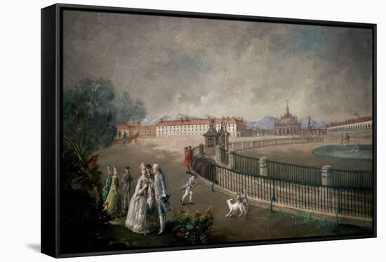Saint Anthony Square, Aranjuez - 18th century - oil on canvas-LUIS PARET Y ALCAZAR-Framed Stretched Canvas