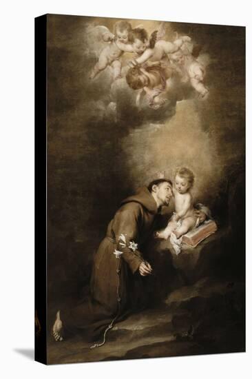 Saint Antoine de Padoue et l'Enfant Jésus-Bartolome Esteban Murillo-Stretched Canvas