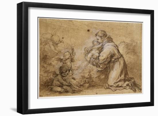 Saint Antoine de Padoue et l'enfant Jésus-Bartolome Esteban Murillo-Framed Giclee Print