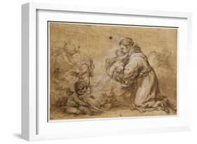 Saint Antoine de Padoue et l'enfant Jésus-Bartolome Esteban Murillo-Framed Giclee Print