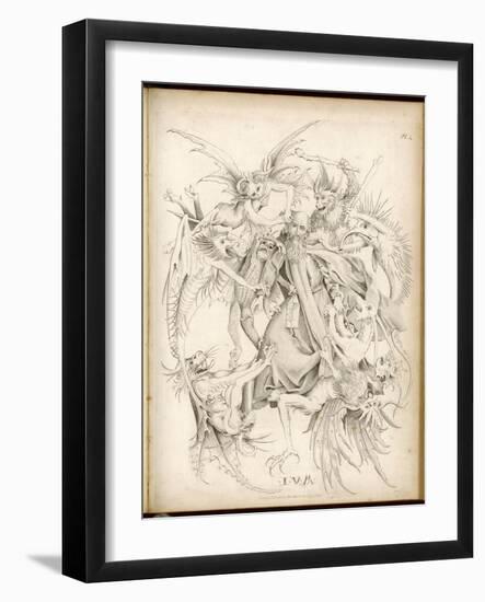 Saint Antony is Fiercely Harassed by Hideous Demons-Martin Schoen-Framed Art Print