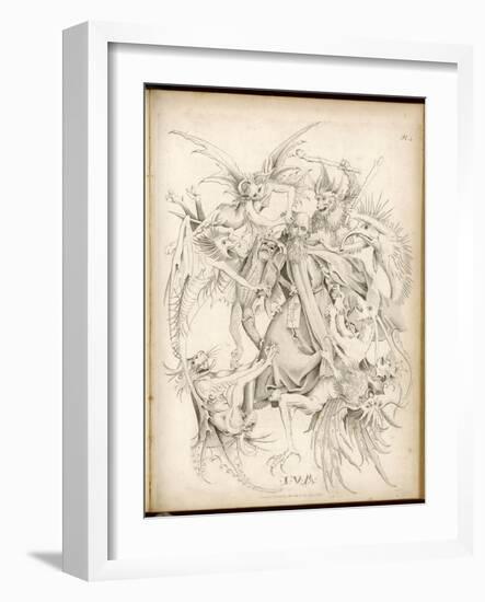 Saint Antony is Fiercely Harassed by Hideous Demons-Martin Schoen-Framed Art Print