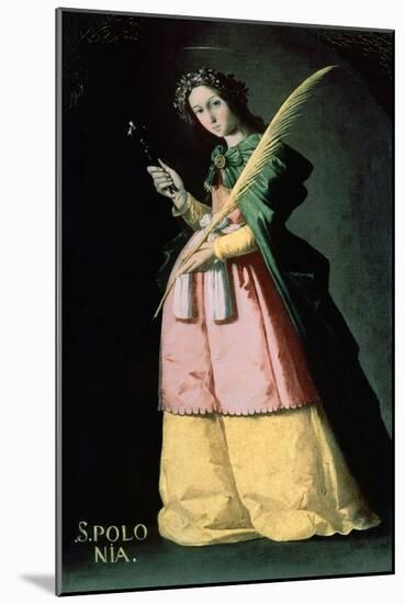 Saint Apolonia, 1636, Spanish School-Francisco de Zurbaran-Mounted Giclee Print