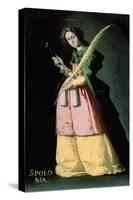 Saint Apolonia, 1636, Spanish School-Francisco de Zurbaran-Stretched Canvas