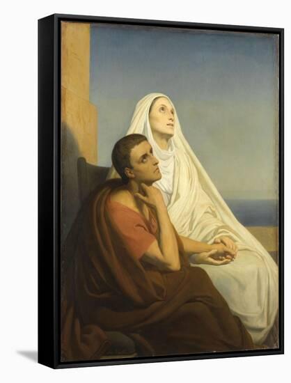 Saint Augustin et sa mère sainte Monique-Ary Scheffer-Framed Stretched Canvas