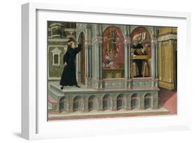 Saint Augustine's Vision of Saints Jerome and John the Baptist, 1476-Matteo di Giovanni di Bartolo-Framed Giclee Print