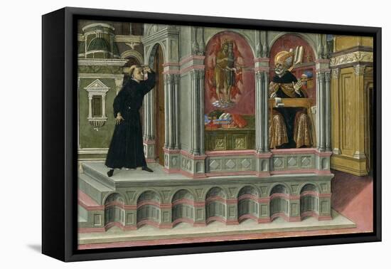 Saint Augustine's Vision of Saints Jerome and John the Baptist, 1476-Matteo di Giovanni di Bartolo-Framed Stretched Canvas