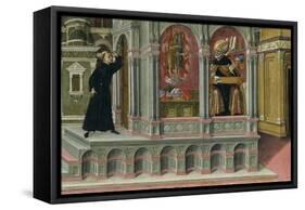 Saint Augustine's Vision of Saints Jerome and John the Baptist, 1476-Matteo di Giovanni di Bartolo-Framed Stretched Canvas