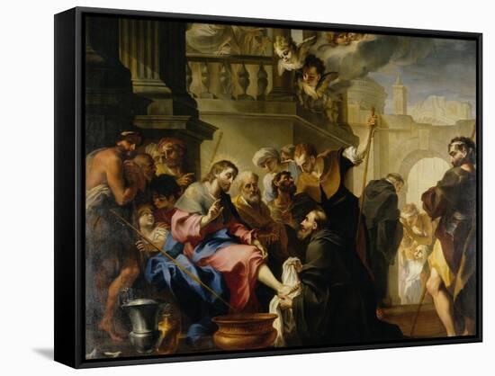 Saint Augustine Washing Christ's Feet-Legnanino-Framed Stretched Canvas