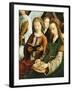 Saint Barbara and Saint Cecilia Reading, Detail from Virgin Among Virgins, 1460-Gerard David-Framed Giclee Print