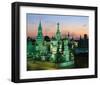 Saint Basil's Cathedral and Spassky Tower at night, Red Square, Moscow, Russia-null-Framed Premium Giclee Print