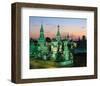 Saint Basil's Cathedral and Spassky Tower at night, Red Square, Moscow, Russia-null-Framed Art Print