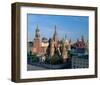 Saint Basil's Cathedral and Spassky Tower, Red Square, Moscow, Russia-null-Framed Art Print