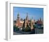 Saint Basil's Cathedral and Spassky Tower, Red Square, Moscow, Russia-null-Framed Art Print