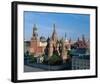 Saint Basil's Cathedral and Spassky Tower, Red Square, Moscow, Russia-null-Framed Art Print