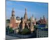 Saint Basil's Cathedral and Spassky Tower, Red Square, Moscow, Russia-null-Mounted Art Print