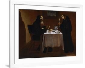 Saint Benedict Blessing Saint Maur, 17th Century, Spanish School-Juan Ricci-Framed Giclee Print