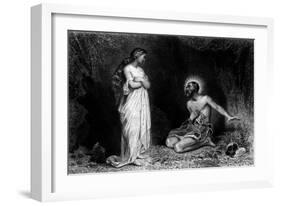 Saint Benedict of Norcia-Tony Johannot-Framed Art Print