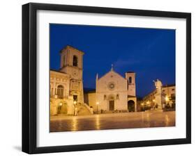 Saint Benedict Square, Norcia, Umbria, Italy, Europe-Angelo Cavalli-Framed Photographic Print