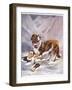 Saint Bernard Finds a Man Trapped in the Snow-A. Scott Rankin-Framed Photographic Print