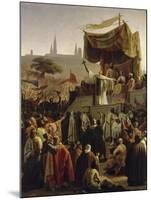 Saint Bernard prêchant la deuxième Croisade en présence du roi Louis VII et de la reine Aliénor-Emile Signol-Mounted Giclee Print