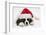 Saint Bernard Puppy, Vogue, Asleep Wearing a Father Christmas Hat-Mark Taylor-Framed Photographic Print