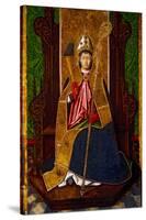 Saint Blaise Enthroned, C. 1480 (Oil, Gold and Stucco on Panel)-Martin Bernat-Stretched Canvas