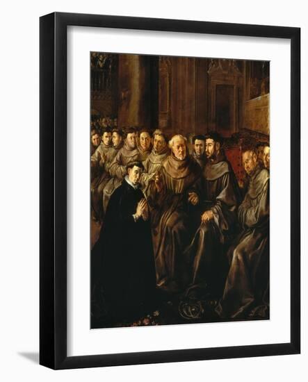 Saint Bonaventure Receiving the Habit from Saint Francis-Francisco Herrera-Framed Giclee Print