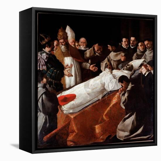 Saint Bonaventure's Body Lying in State, 1629 (Oil on Canvas)-Francisco de Zurbaran-Framed Stretched Canvas