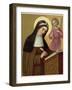 Saint Brigid Irish Abbess Depicted Receiving Help with Her Writing from an Angel-null-Framed Photographic Print