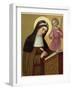 Saint Brigid Irish Abbess Depicted Receiving Help with Her Writing from an Angel-null-Framed Photographic Print